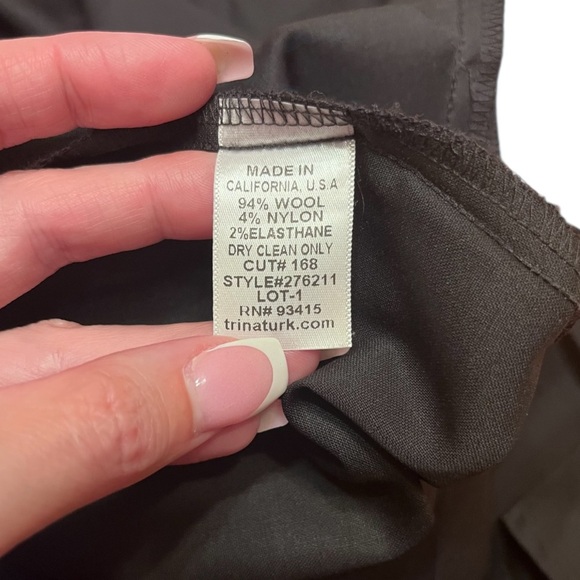 Trina Turk Black Wool Blend Wide Leg Dress Pants Size 2 - Picture 7 of 7